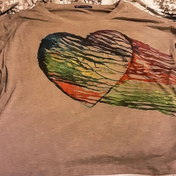 Recycled Karma Artsy Heart Raglan Kohls Jcpenney Woman's Large Juniors XL - Picture 3 of 9